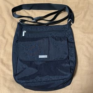Baggallini Town Bagg Black Cheetah Emboss crossbody bag
